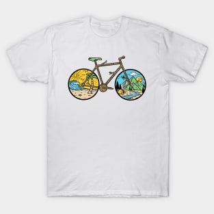 Nature Bike Adventure – Outdoor Cycling Illustration T-Shirt
